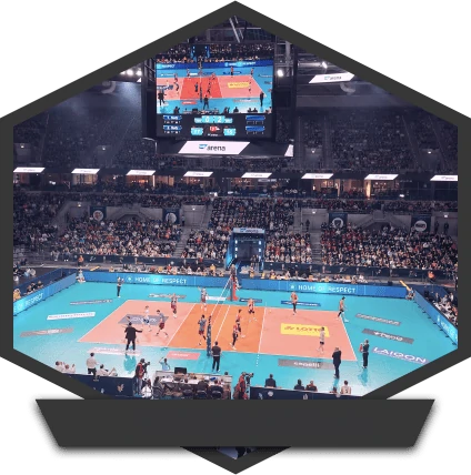 Volleyball-Arena, Volleyballfeld Mediathek Videowürfel
